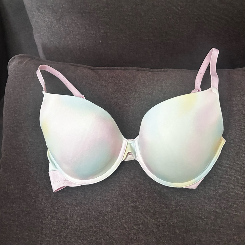 VS pink pastel rainbow push-up bra 34D
